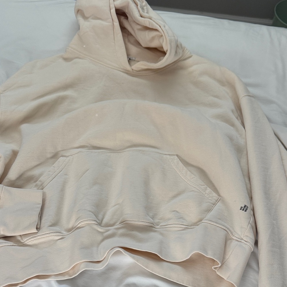 WeWoreWhat Cream Hoodie with Logo Detail